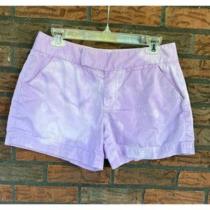Calvin Klein Purple Tie Dye Shorts Size 6 Mid Rise Mom Snap Zipper 4 Pocket